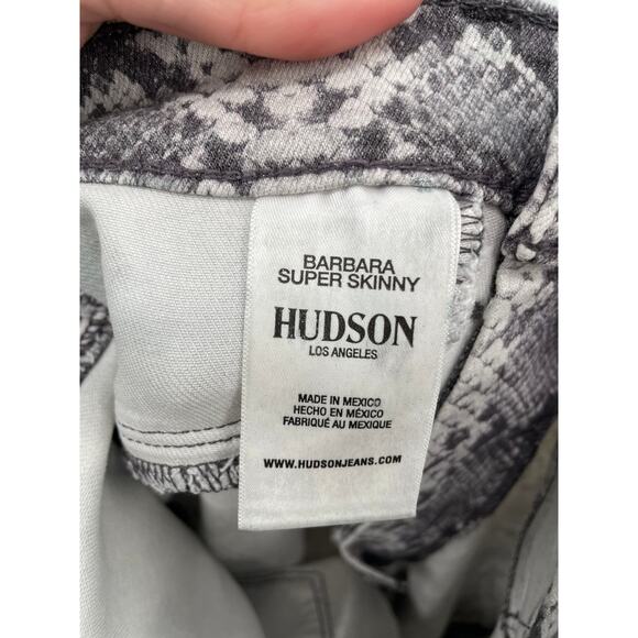 HUDSON Denim NWT Barbara High Waist Super Skinny Jeans in Metallic Python // 00 - Picture 11 of 14